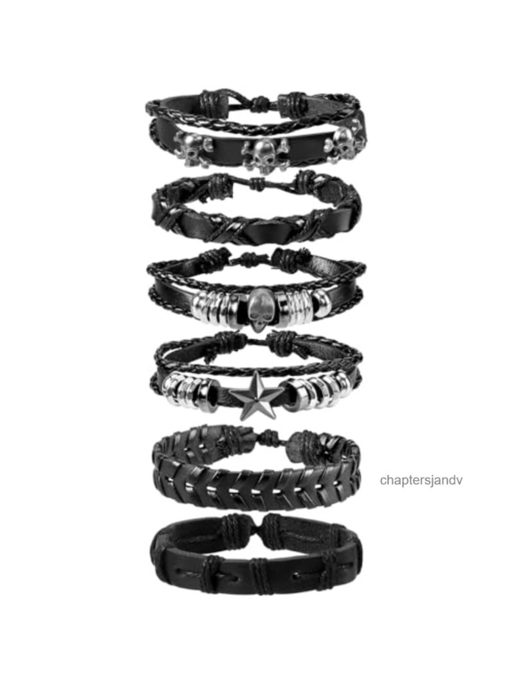 Punk Leather Rivets Bracelets Studded Wristband Emo Gothic Spike Cuff Set